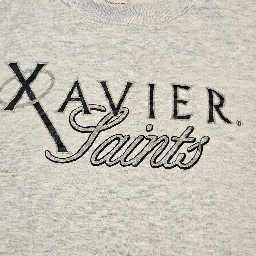 Xavier Saints Catholic High School Crewneck Sweatshirt S/M VTG‎ 90s Cedar Rapids - Picture 2 of 7
